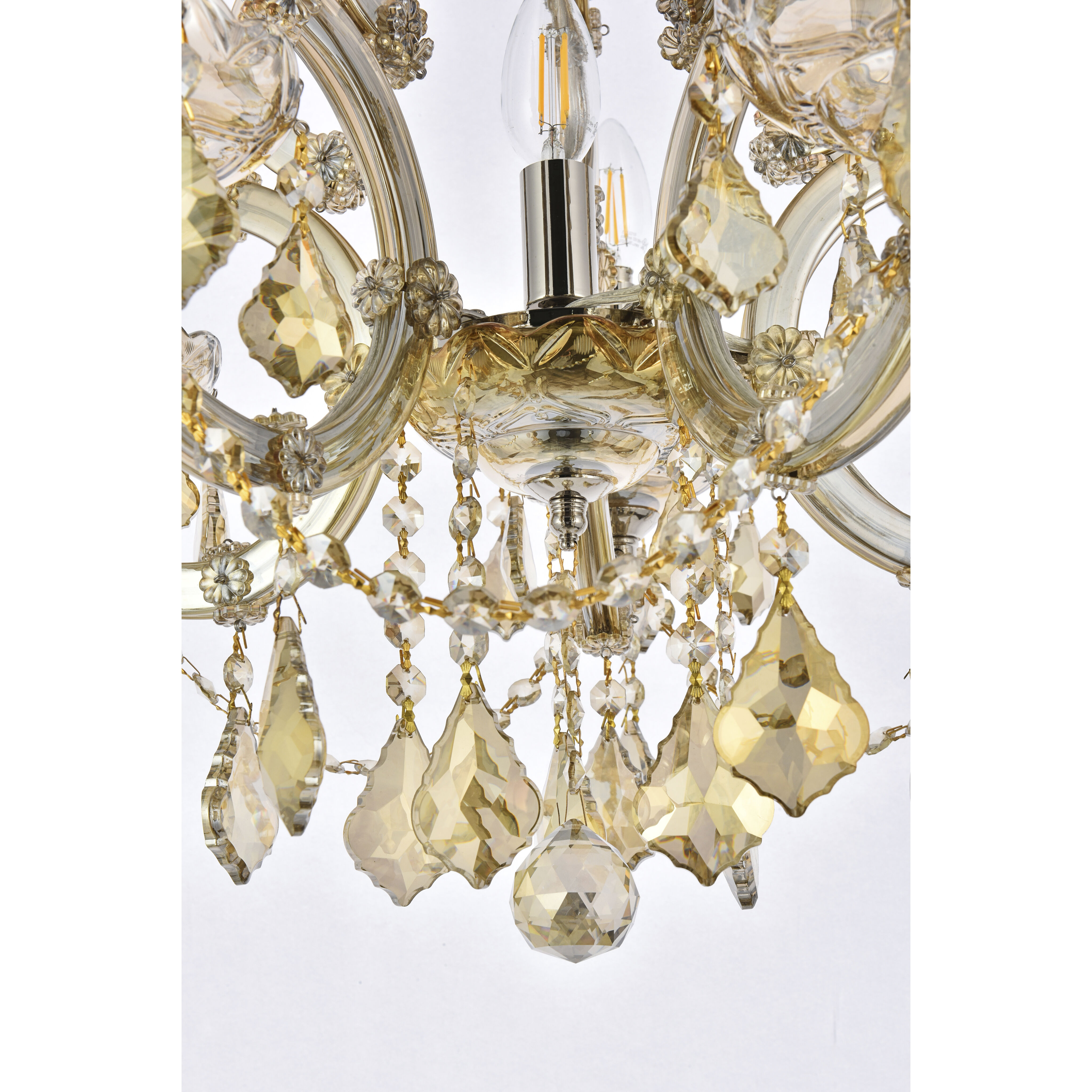 Maria Theresa 6 Light 20 inch Golden Teak Dining Chandelier Ceiling Light in Royal Cut