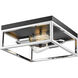 Canada 2 Light 12 inch Black and Chrome Flush Mount Ceiling Light