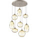 Misto 8 Light 30.6 inch Beige Silver Chandelier Ceiling Light in Metallic Beige Silver, Misto Amber, Round Multi-Port