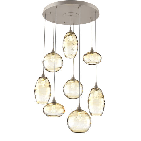 Misto 8 Light 30.6 inch Beige Silver Chandelier Ceiling Light in Metallic Beige Silver, Misto Amber, Round Multi-Port