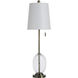 Cameron 32.5 inch 60 watt Antique Brass and Clear and White Table Lamp Portable Light