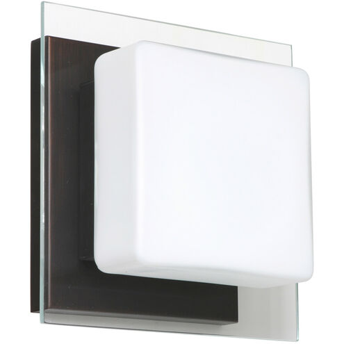 Alex LED 6 inch Bronze ADA Mini Sconce Wall Light in Opal/Clear Glass