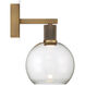 Port Nine LED 8 inch Antique Brushed Brass Wall Sconce Wall Light in Clear