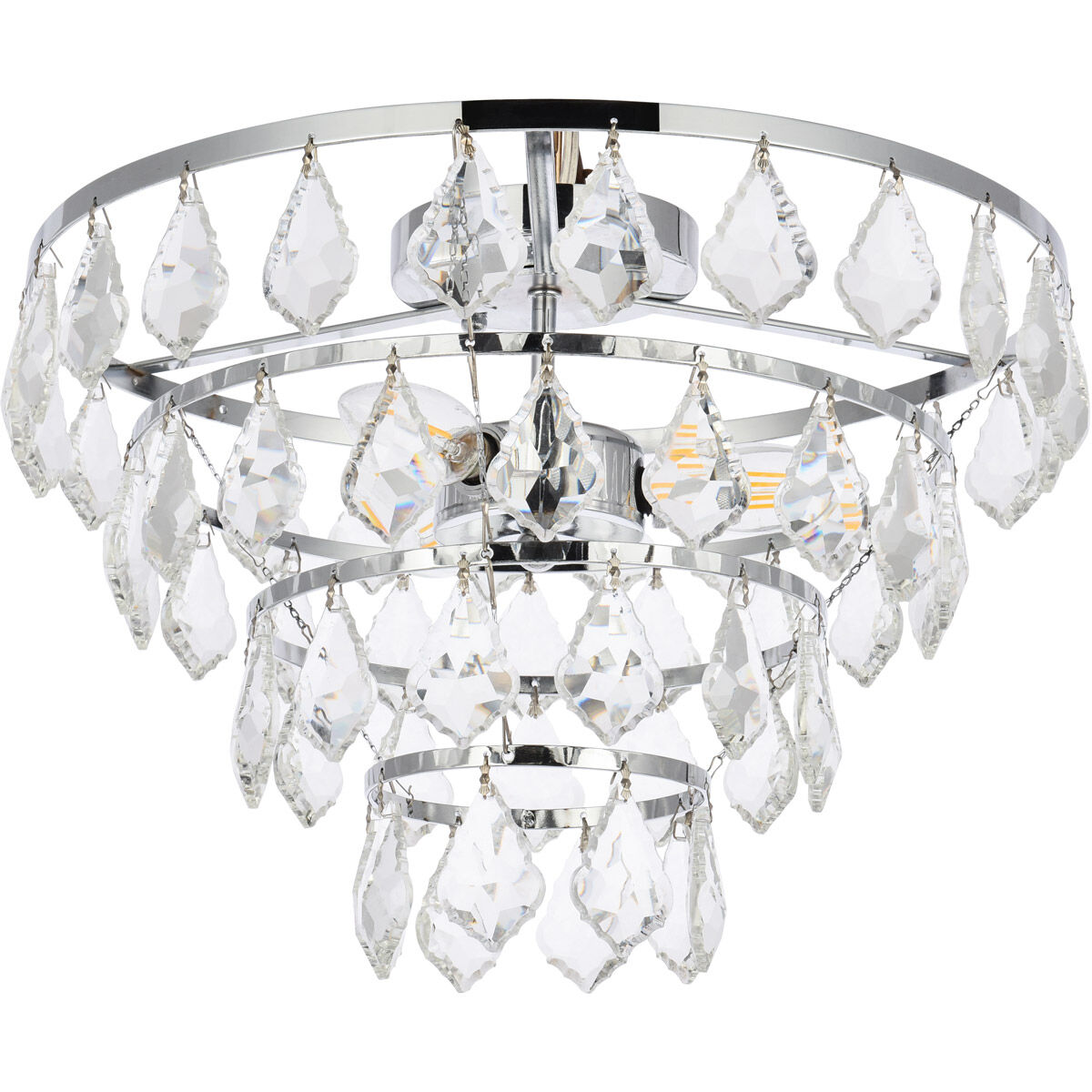 Ella 3 Light 14 inch Chrome Flush Mount Ceiling Light