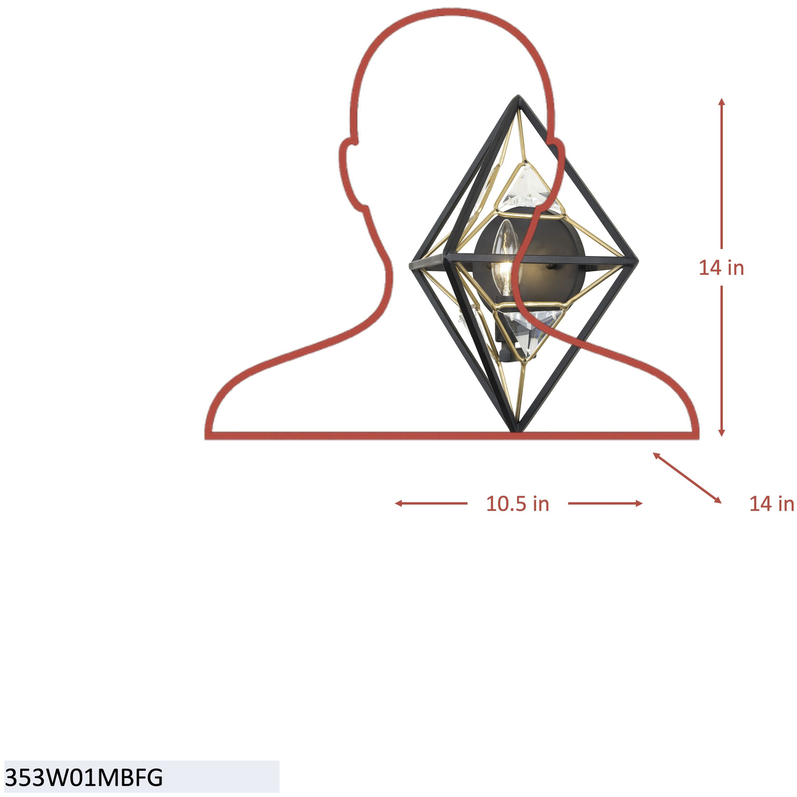 Marcia 1 Light 10.5 inch Matte Black and French Gold Wall Sconce Wall Light