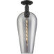 Chelsea 1 Light 8 inch Matte Black Semi-Flush Mount Ceiling Light in Light Smoke Deco Swirl Glass