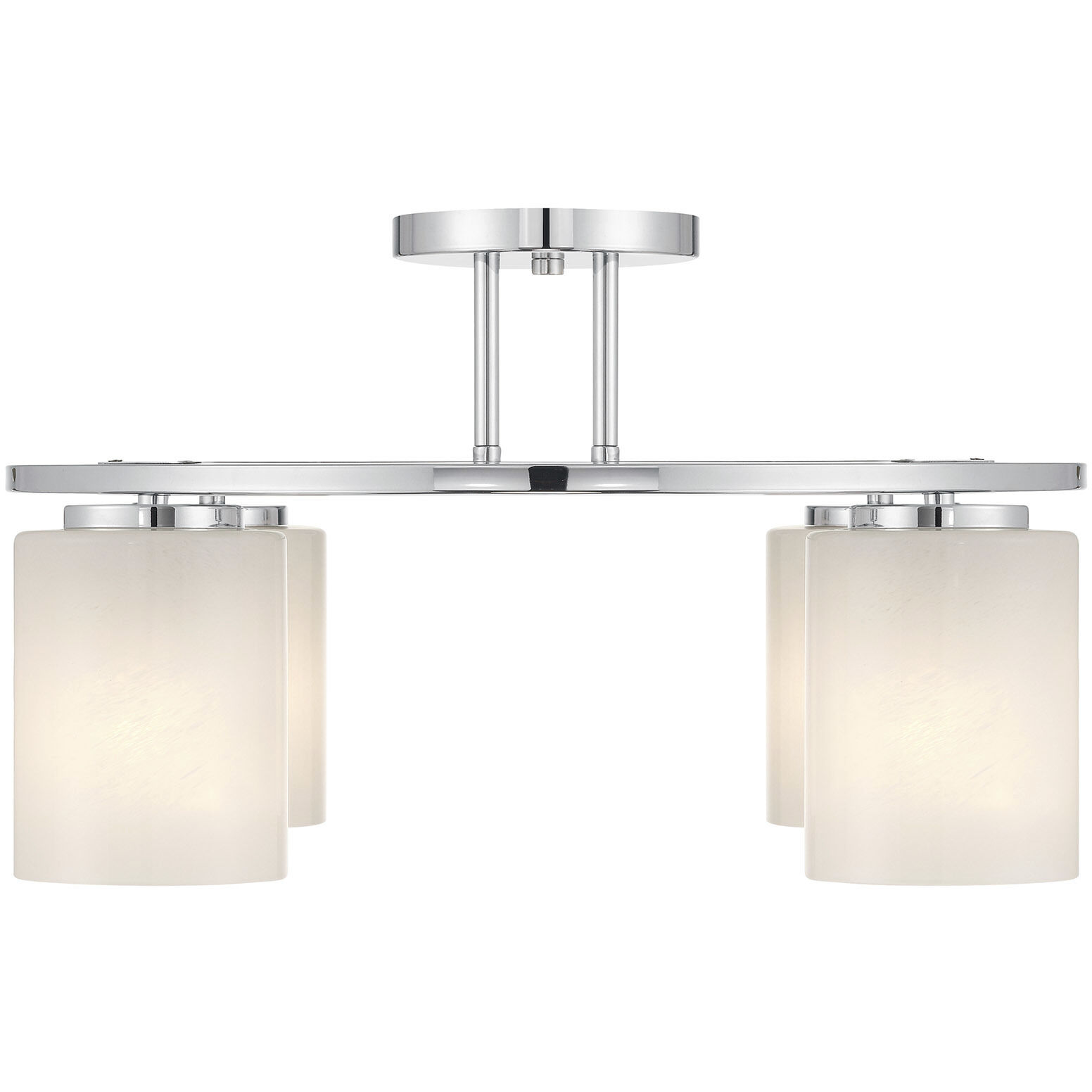Herron 4 Light 24 inch Chrome Semi-Flush Ceiling Light