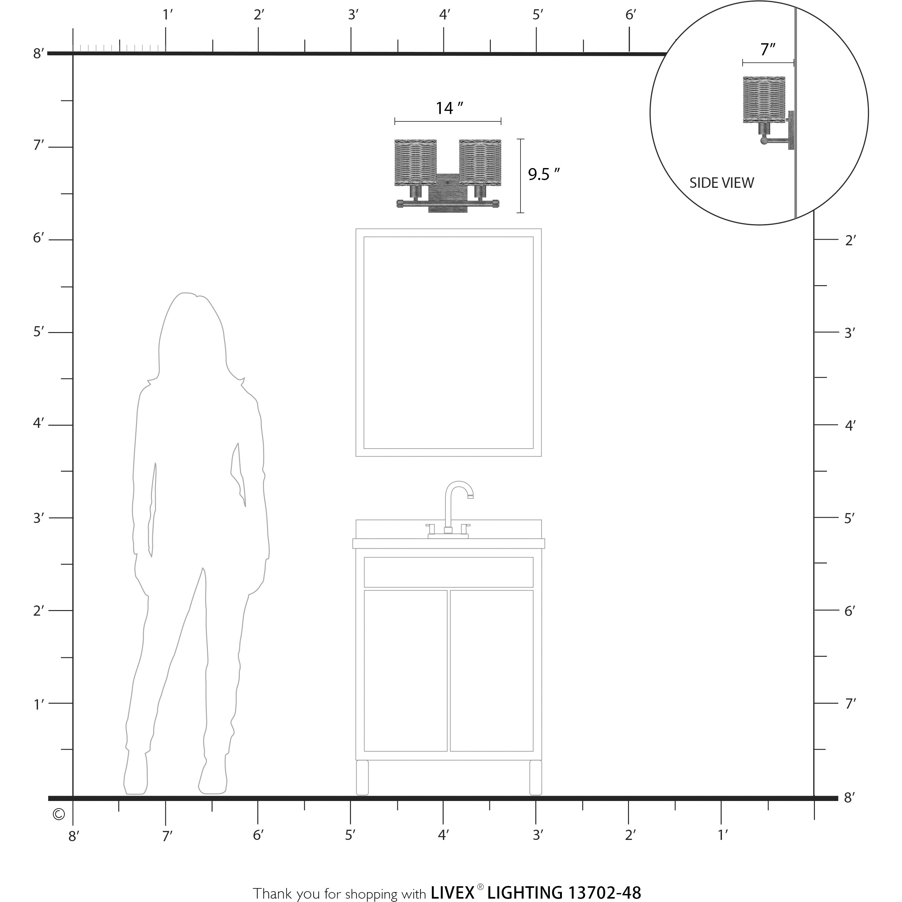 Weavington 2 Light 14 inch Antique Gold Leaf Vanity Wall Sconce Wall Light