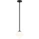 Novo 1 Light 7.88 inch Black Chandelier Ceiling Light in Black and Opal Glass