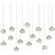 Crystal Bud 15 Light 50 inch Contemporary Silver Leaf Multi-Drop Pendant Ceiling Light