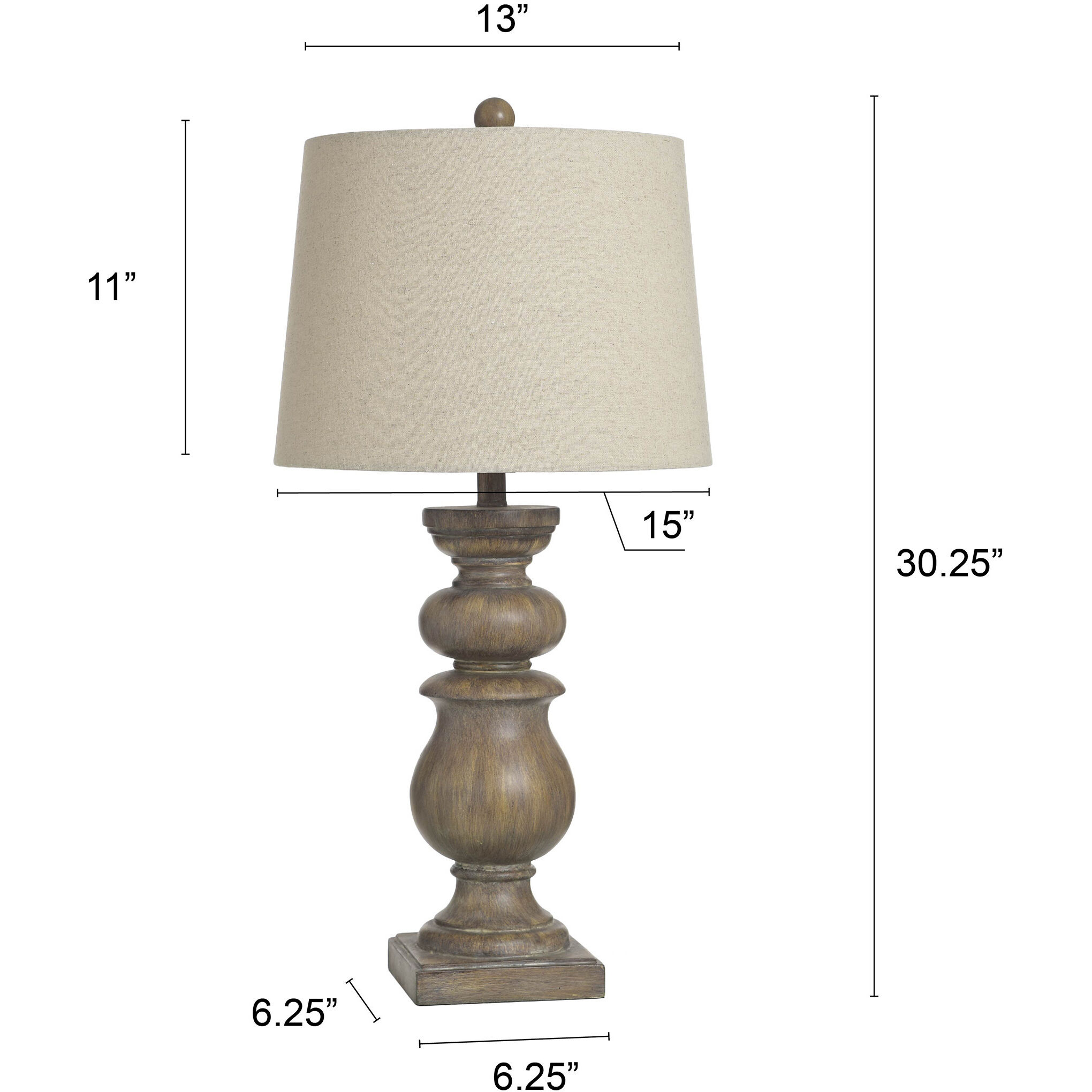 Darcy 30.25 inch 150 watt Faux Wood Table Lamp Portable Light