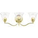 Moreland 3 Light 24 inch Polished Brass Vanity Sconce Wall Light