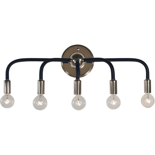 Candide 5 Light 22 inch Polished Nickel with Matte Black Accents Sconce Wall Light