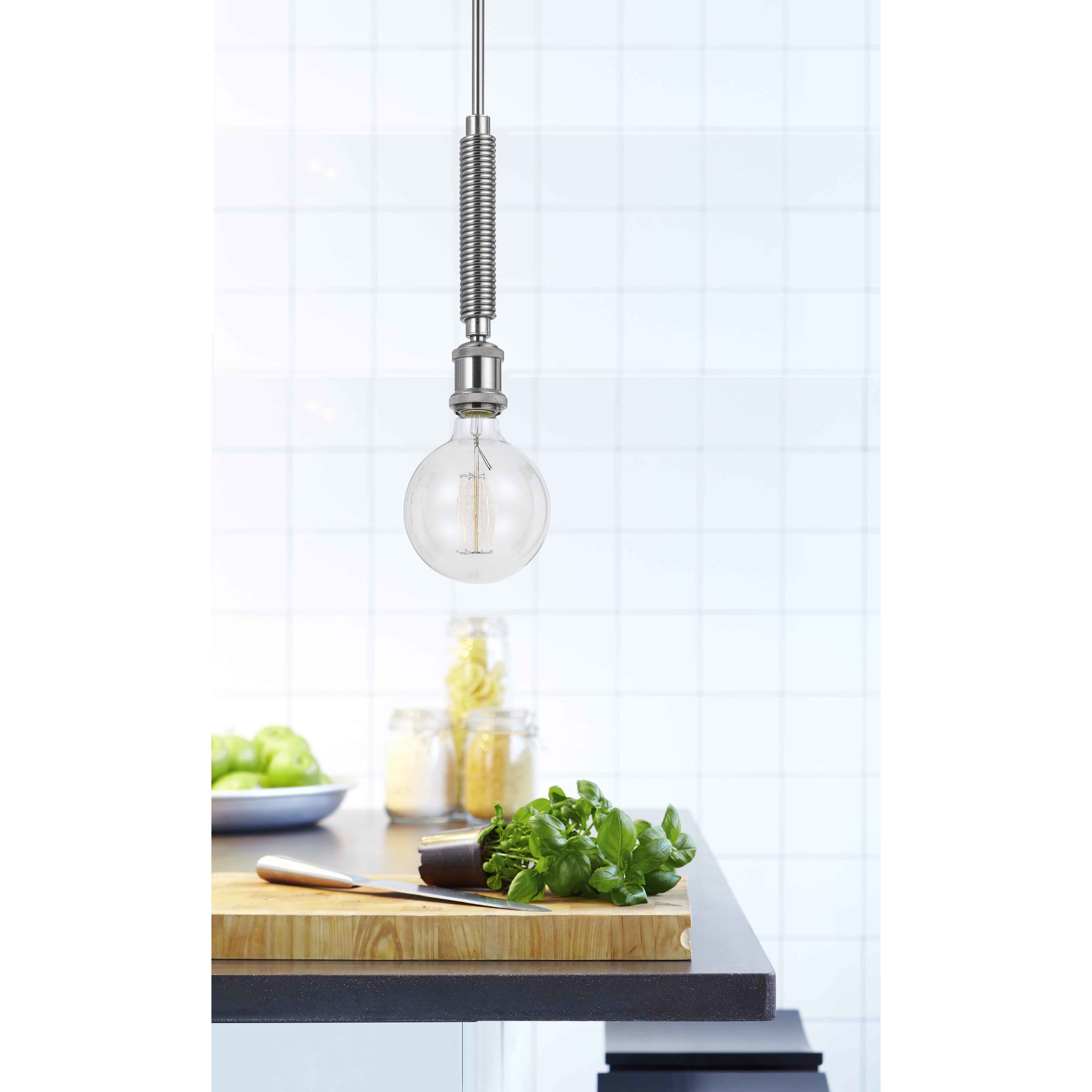 Transformer 1 Light 5 inch Brushed Steel Mini Pendant Ceiling Light