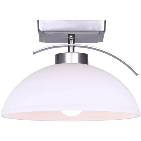 Mack 1 Light 10 inch Brushed Nickel Semi-Flush Mount Ceiling Light