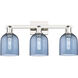 Arcadia Bella 3 Light 24.5 inch Polished Nickel Bath Vanity Light Wall Light in Blue