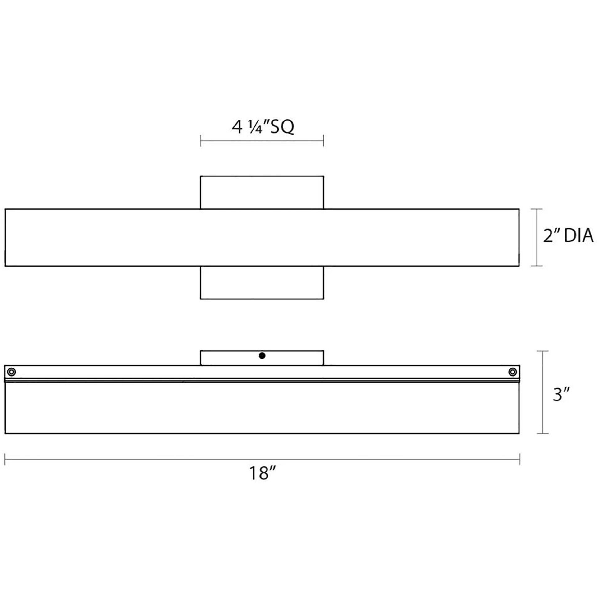 Tubo Slim LED 18 inch Polished Chrome Bath Bar Wall Light with Flat Trim