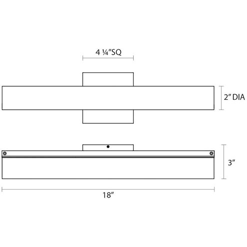 Tubo Slim LED 18 inch Polished Chrome Bath Bar Wall Light with Flat Trim