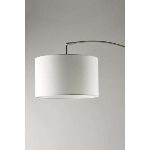 Preston 76 inch 100.00 watt White and Brushed Steel Arc Floor Lamp Portable Light