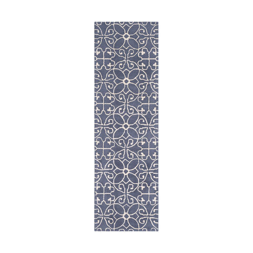 Scott 72 X 48 inch Dark Blue/Cream Rugs, Wool