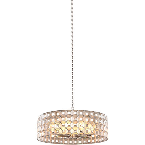 Prado 8 Light 34 inch Oxidized Silver Leaf Pendant Ceiling Light