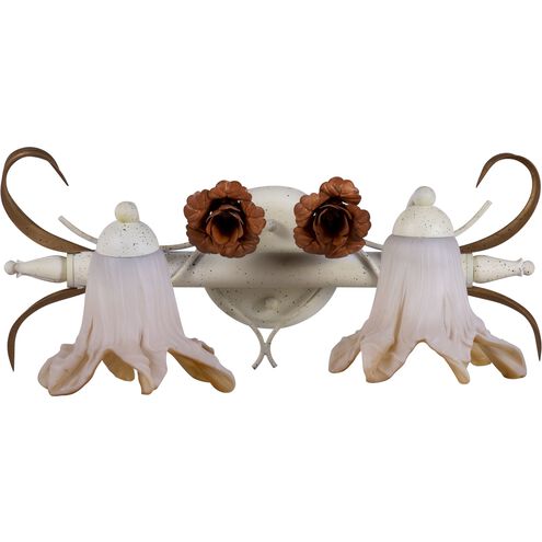 Spring Bouquet 2 Light 18 inch Ivory with Bronze Vanity Light Wall Light