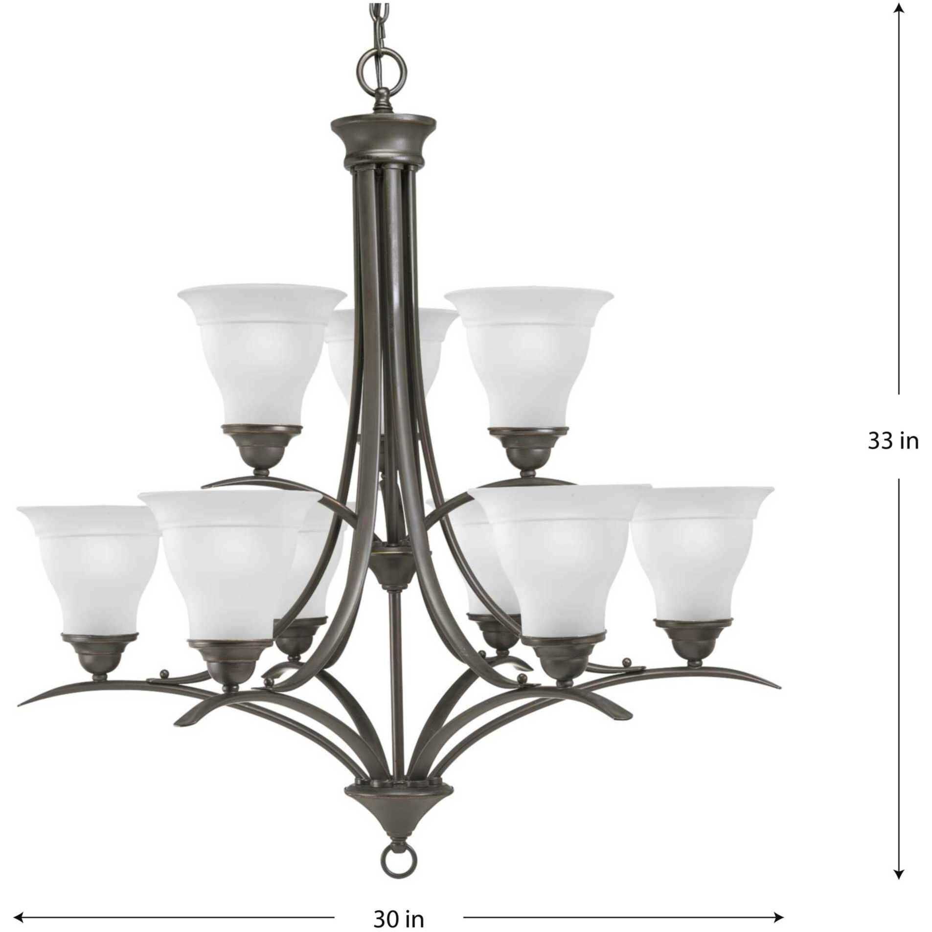 Trinity 9 Light 30 inch Antique Bronze Chandelier Ceiling Light
