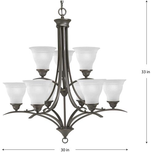 Trinity 9 Light 30 inch Antique Bronze Chandelier Ceiling Light in Bulbs Not Included, Standard