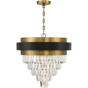 Marquise 4 Light 24 inch Black with Warm Brass Accents Chandelier Ceiling Light