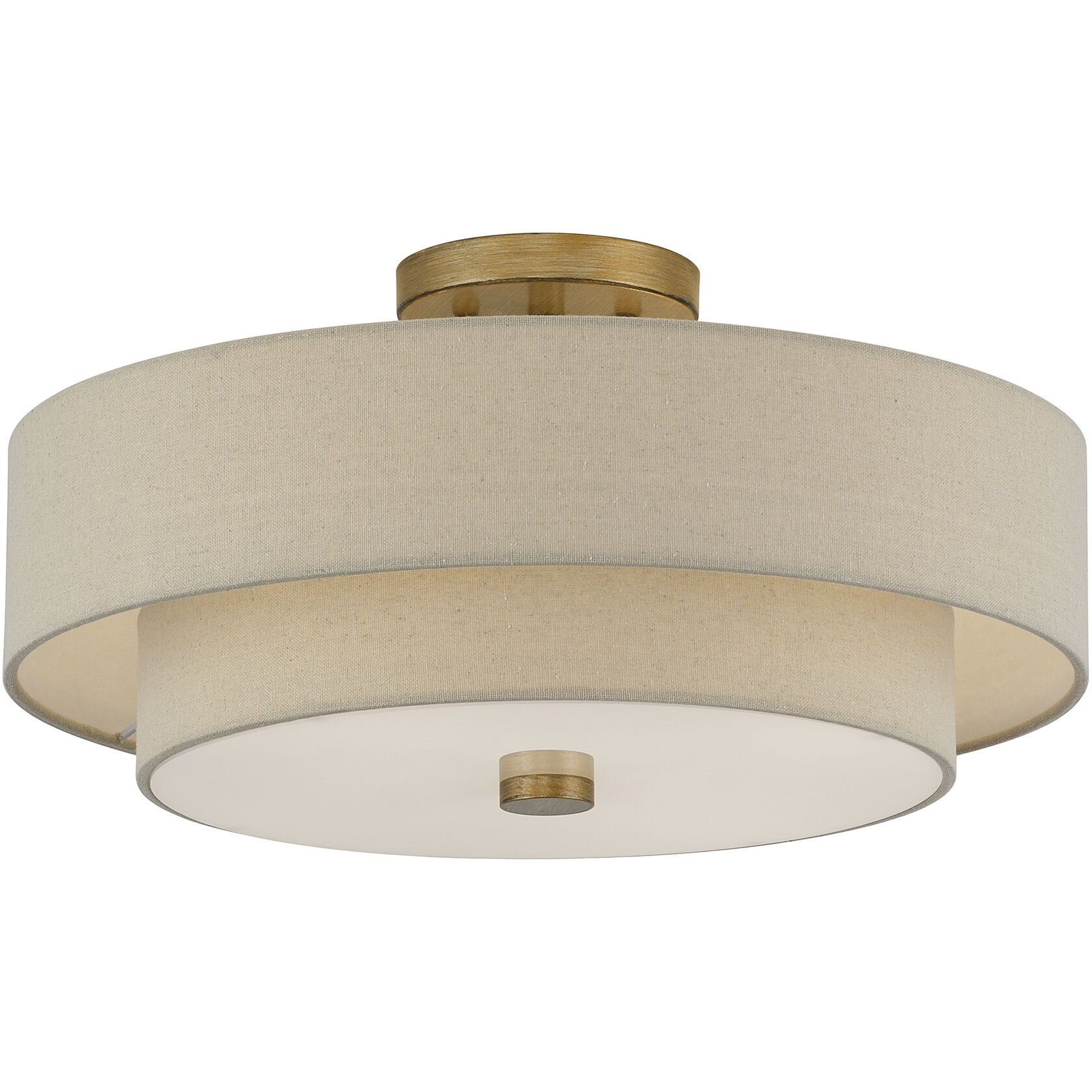 Bellingham 4 Light 18 inch Antique Gold Leaf Semi Flush Mount Ceiling Light, Large
