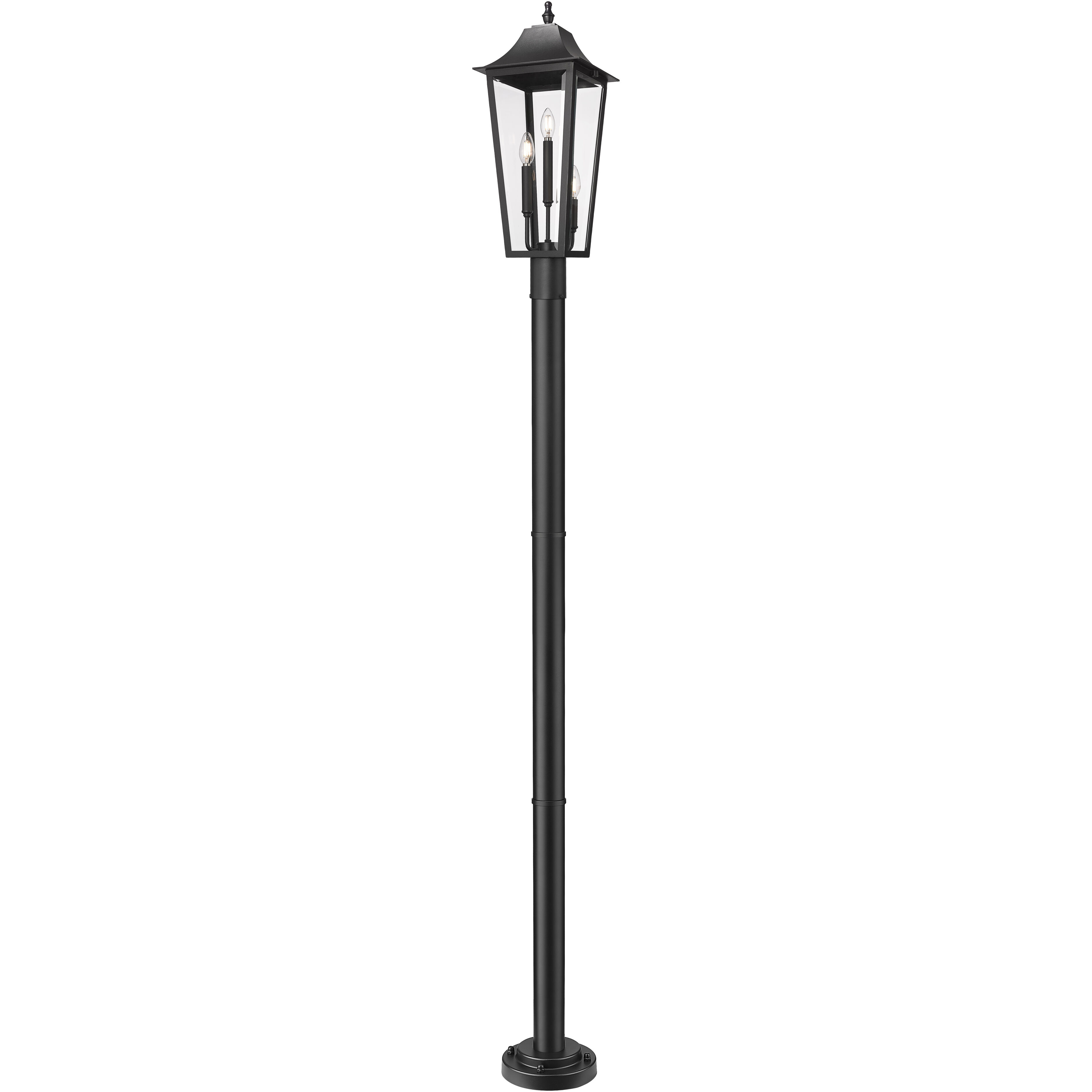 Gannon 3 Light 100.5 inch Black Outdoor Post Mounted Fixture