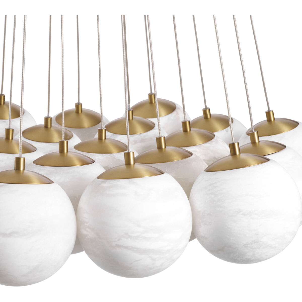 Sphinx 19 Light 29.53 inch Antique Brass with Alabaster Chandelier Ceiling Light, Large