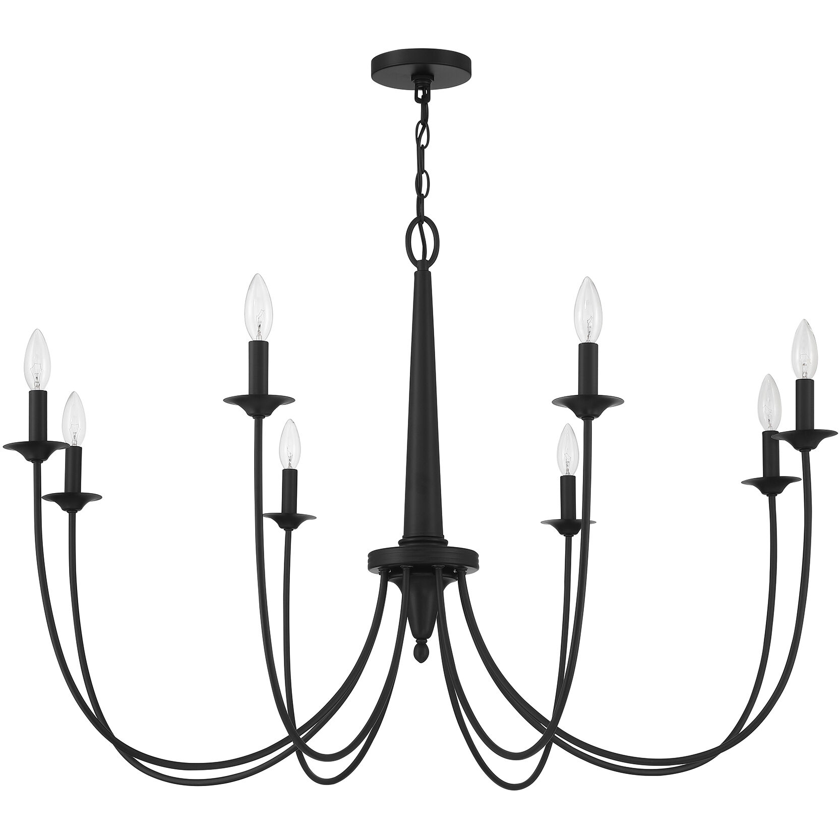 Stonecrest 8 Light 42 inch Matte Black Chandelier Ceiling Light
