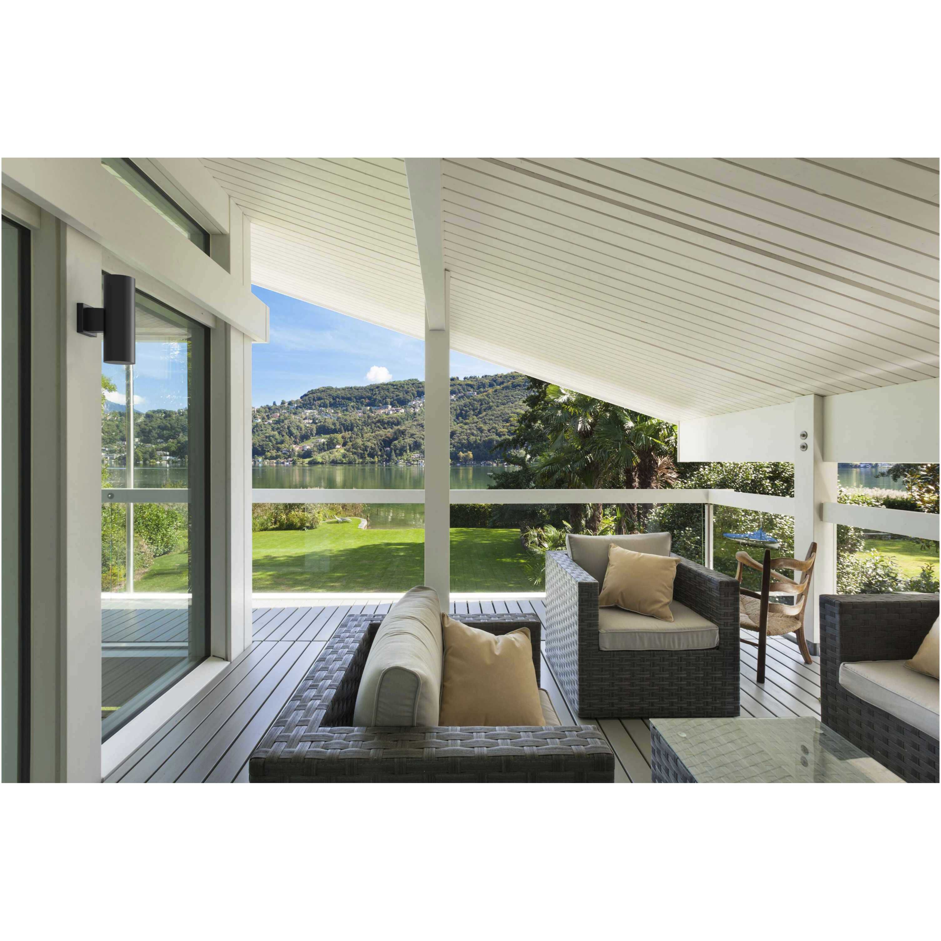 Cylinder Outdoor Wall Mount Up/Down Cylinder in Black, LED Lamping, Progress LED