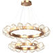 Gem LED 48.3 inch Novel Brass Chandelier Ceiling Light, Radial Ring Two Tier