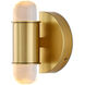 Capsule 2 Light 7.5 inch Brushed Brass/Clear Wall Sconce Wall Light