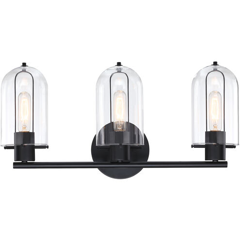 Skylar 3 Light 24.5 inch Matte Black Vanity Light Wall Light