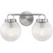 Drew & Jonathan Preston 2 Light 16 inch Brushed Nickel Bath Vanity Wall Light