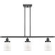 Ballston Small Bell 3 Light 36 inch Matte Black Island Light Ceiling Light in Matte White Glass, Ballston