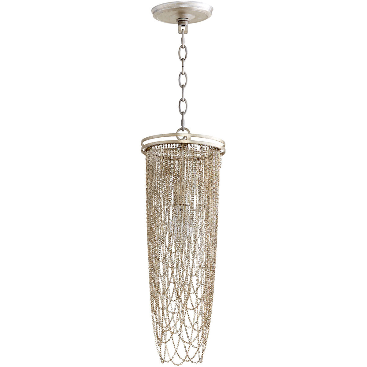 Ithica 1 Light 8 inch Aged Silver Leaf Pendant Ceiling Light