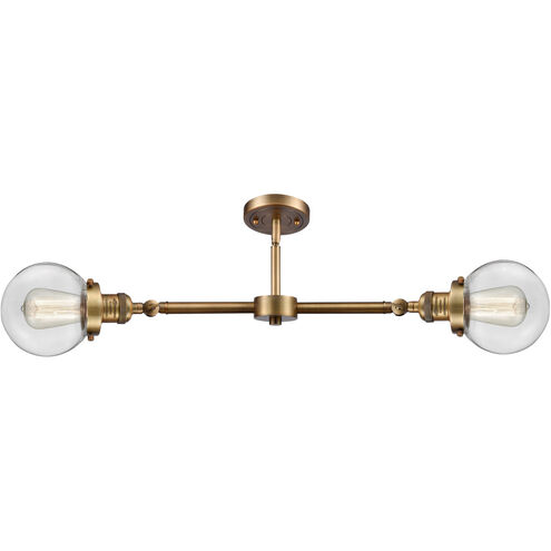 Franklin Restoration Beacon LED 23 inch Brushed Brass Chandelier Ceiling Light in Clear Glass, Franklin Restoration