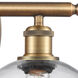 Ballston Athens 2 Light 16 inch Brushed Brass Bath Vanity Light Wall Light in Clear Glass, Ballston