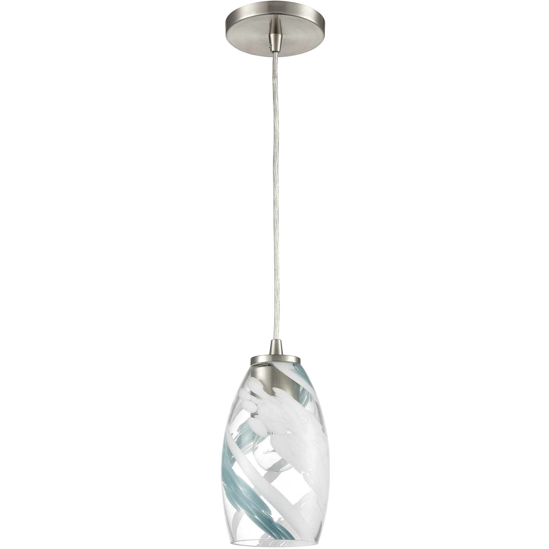 Turbulence 1 Light 5 inch Satin Nickel Mini Pendant Ceiling Light