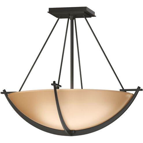 Compass 3 Light 18.1 inch Dark Smoke Semi-Flush Ceiling Light in Sand, Small