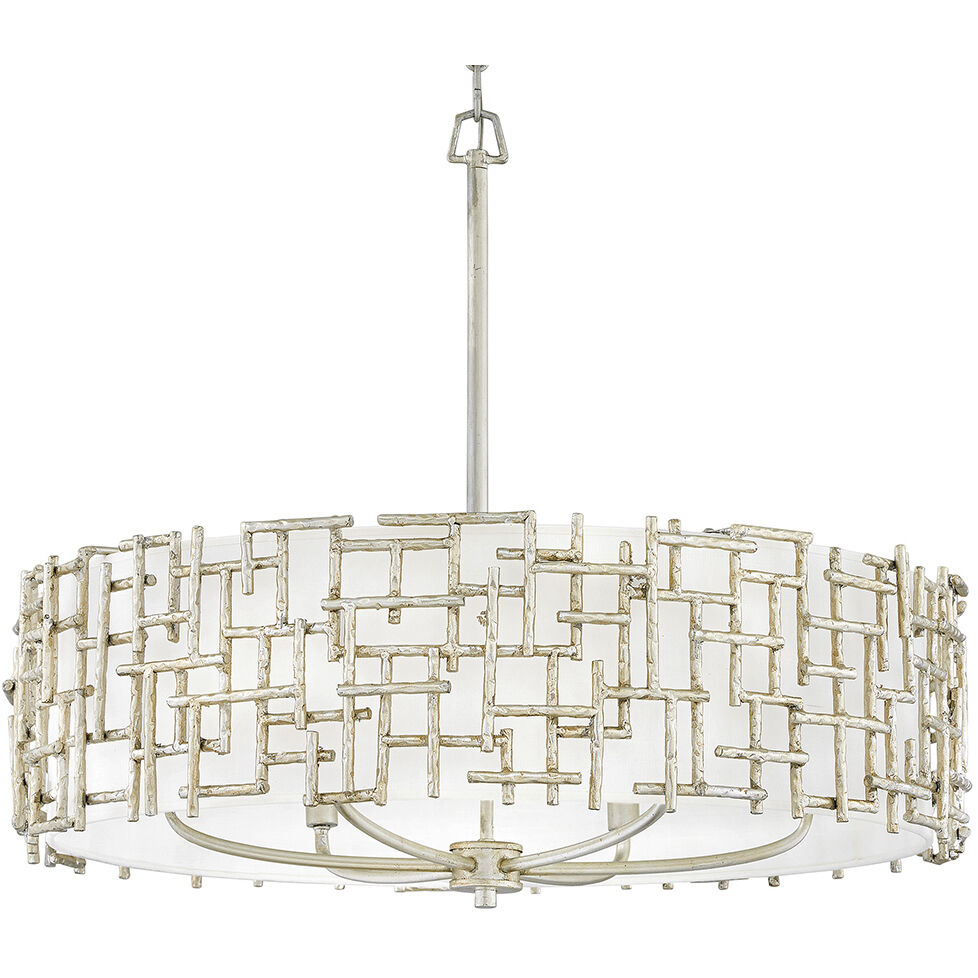 Farrah LED 28 inch Silver Leaf Chandelier Ceiling Light