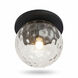 Burlat 1 Light 12.5 inch Matte Black Wall Sconce/Flush Mount Wall Light in Clear