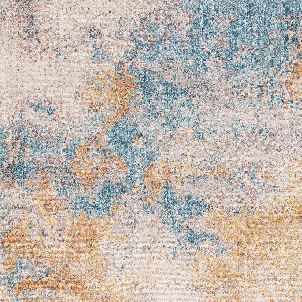 Mediterranean 87 X 61 inch Saffron/Tan/Terracotta/Dark Blue/Ivory/Aqua Rugs, Rectangle