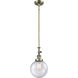 Franklin Restoration Beacon 1 Light 8 inch Antique Brass Mini Pendant Ceiling Light in Incandescent, Seedy, Franklin Restoration