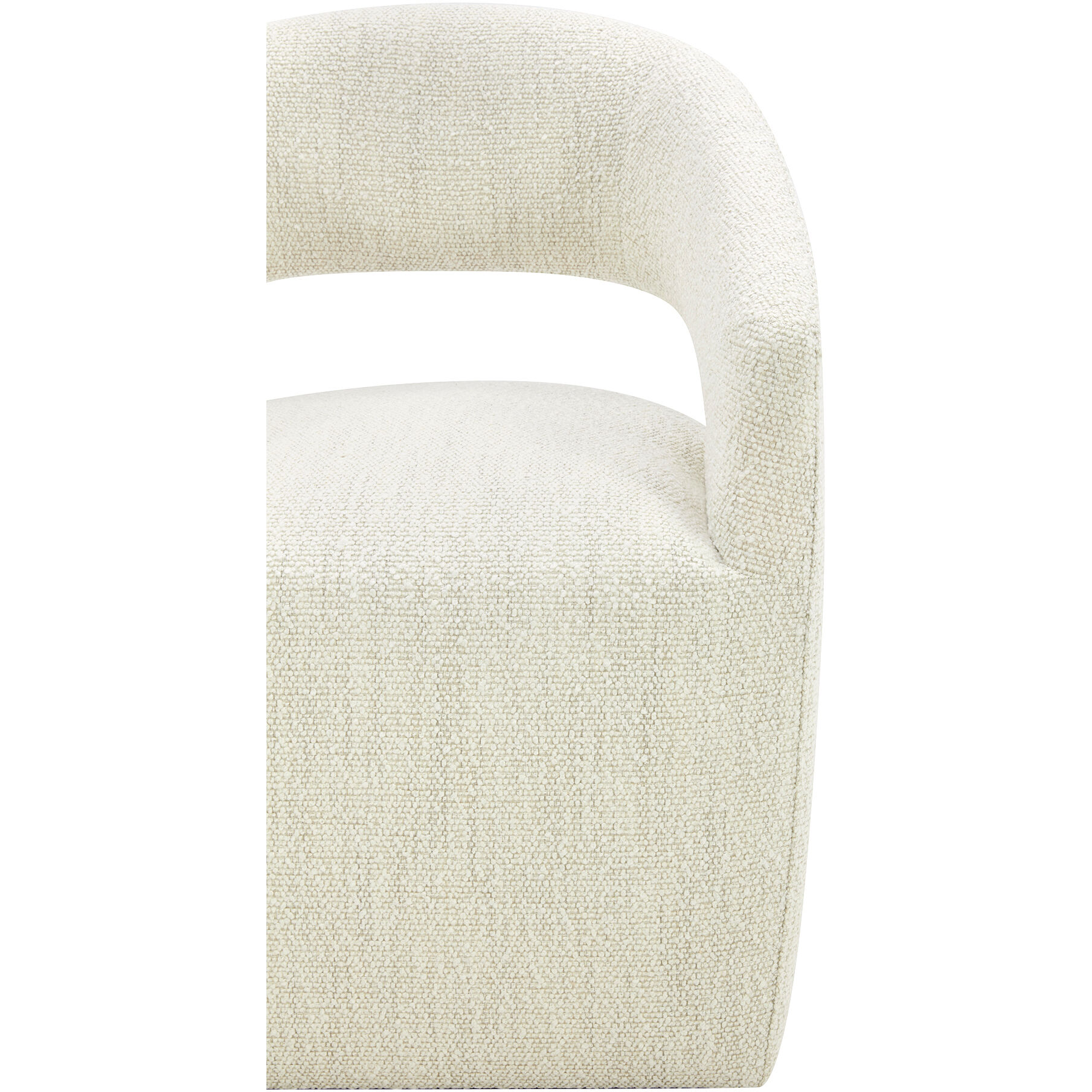 Barrow White Mist Dining Chair, Rolling