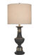 Cameron 32 inch 100.00 watt Malta Black and Silver Table Lamp Portable Light